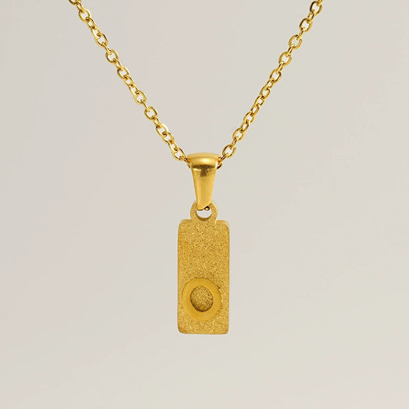Stainless Steel And Titanium Steel Square Pendant Cross Chain Fashion Letters Numbers Text Electroplated Unisex Necklace