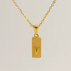 Stainless Steel And Titanium Steel Square Pendant Cross Chain Fashion Letters Numbers Text Electroplated Unisex Necklace
