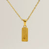 Stainless Steel And Titanium Steel Square Pendant Cross Chain Fashion Letters Numbers Text Electroplated Unisex Necklace