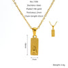 Stainless Steel And Titanium Steel Square Pendant Cross Chain Fashion Letters Numbers Text Electroplated Unisex Necklace