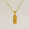 Stainless Steel And Titanium Steel Square Pendant Cross Chain Fashion Letters Numbers Text Electroplated Unisex Necklace