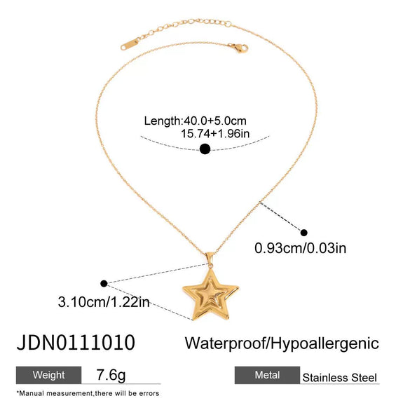 Stainless Steel And Titanium Steel Star Pattern Electroplated Necklace For Women