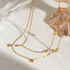 Stainless Steel And Titanium Steel Star Shape Electroplated Necklace For Women