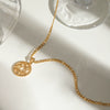 Stainless Steel And Titanium Steel Starfish Animal Zodiac Pendant Necklace With Electroplating