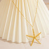 Stainless Steel And Titanium Steel Starfish Pendant Necklace For Women Electroplated Simple Style