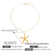 Stainless Steel And Titanium Steel Starfish Pendant Necklace For Women Electroplated Simple Style