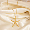 Stainless Steel And Titanium Steel Starfish Pendant Necklace For Women Electroplated Simple Style