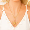 Stainless Steel And Titanium Steel Starfish Pendant Necklace For Women Electroplated Simple Style