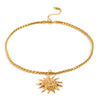 Stainless Steel And Titanium Steel Sunflower Pendant Necklace With Electroplating Retro Style Jewelry For Women