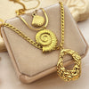 Stainless Steel And Titanium Steel U Shape Pendant Necklace Vintage Style Electroplated
