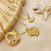 Stainless Steel And Titanium Steel U Shape Pendant Necklace Vintage Style Electroplated