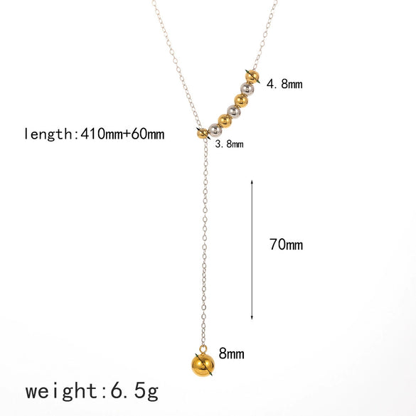 Stainless Steel And Titanium Steel Unisex Highend Necklace And Hand Jewelry With Ballbead And Snake Bone Chain Electroplating Design
