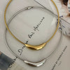 Stainless Steel And Titanium Steel Ushaped Elbow Women's Necklace With Snake Bone Chain And Electroplating Treatment