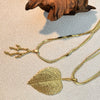Stainless Steel And Titanium Steel Ushaped Maple Leaf Necklace Retro Minimalist Electroplated Jewelry