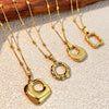 Stainless Steel And Titanium Steel Ushaped Retro Minimalist Electroplated Pendant Necklace Unisex