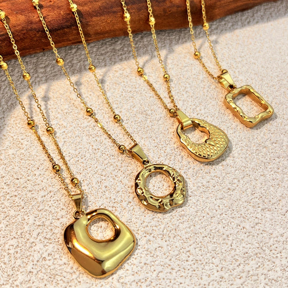 Stainless Steel And Titanium Steel Ushaped Retro Minimalist Electroplated Pendant Necklace Unisex
