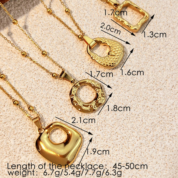 Stainless Steel And Titanium Steel Ushaped Retro Minimalist Electroplated Pendant Necklace Unisex