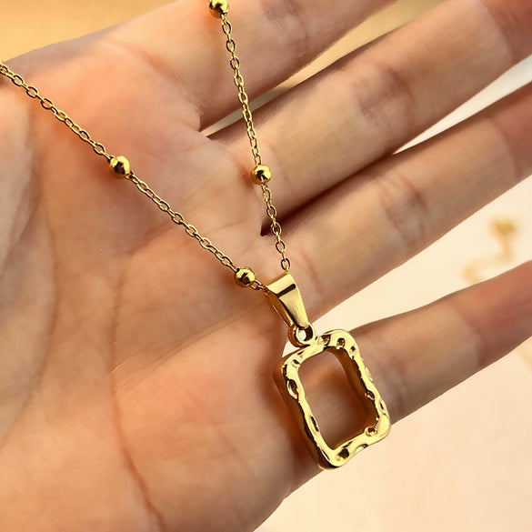 Stainless Steel And Titanium Steel Ushaped Retro Minimalist Electroplated Pendant Necklace Unisex