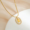 Stainless Steel And Titanium Steel Women's Cute Snake Bone Chain Necklace With Letters Numbers Text Electroplating Design