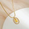 Stainless Steel And Titanium Steel Women's Cute Snake Bone Chain Necklace With Letters Numbers Text Electroplating Design