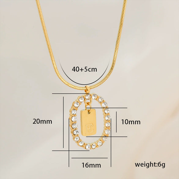 Stainless Steel And Titanium Steel Women's Cute Snake Bone Chain Necklace With Letters Numbers Text Electroplating Design