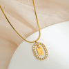 Stainless Steel And Titanium Steel Women's Cute Snake Bone Chain Necklace With Letters Numbers Text Electroplating Design