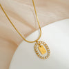 Stainless Steel And Titanium Steel Women's Cute Snake Bone Chain Necklace With Letters Numbers Text Electroplating Design