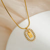Stainless Steel And Titanium Steel Women's Cute Snake Bone Chain Necklace With Letters Numbers Text Electroplating Design