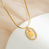 Stainless Steel And Titanium Steel Women's Cute Snake Bone Chain Necklace With Letters Numbers Text Electroplating Design