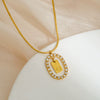 Stainless Steel And Titanium Steel Women's Cute Snake Bone Chain Necklace With Letters Numbers Text Electroplating Design