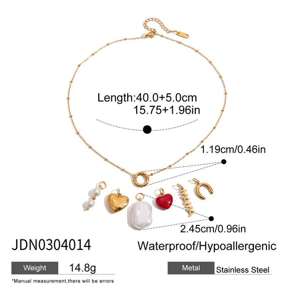 Stainless Steel And Titanium Steel Women's Heart Letter Pendant Necklace With Electroplating