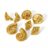 Stainless Steel And Titanium Steel Women's Highend Geometric Croissant Conch Earrings 18K Goldplated