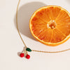Stainless Steel And Titanium Steel Women's Light Luxury Niche Cherry Necklace With Electroplating
