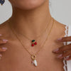 Stainless Steel And Titanium Steel Women's Light Luxury Niche Cherry Necklace With Electroplating