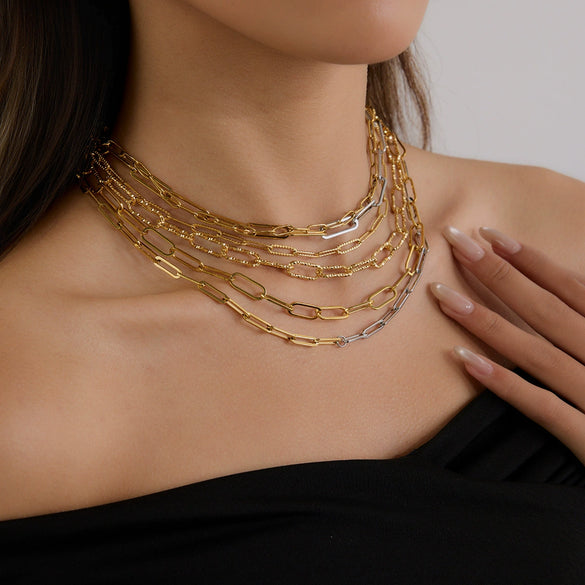 Stainless Steel And Titanium Steel Women's Necklace Electroplated Ins Style