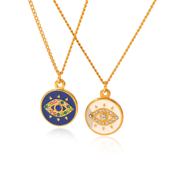 Stainless Steel And Titanium Steel Women's Necklace With Geometric Pattern And Diamond Inlay