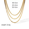 Stainless Steel And Titanium Steel Women's Nonfading Snake Bone Chain Necklace With Geometric Pattern And Electroplating Treatment
