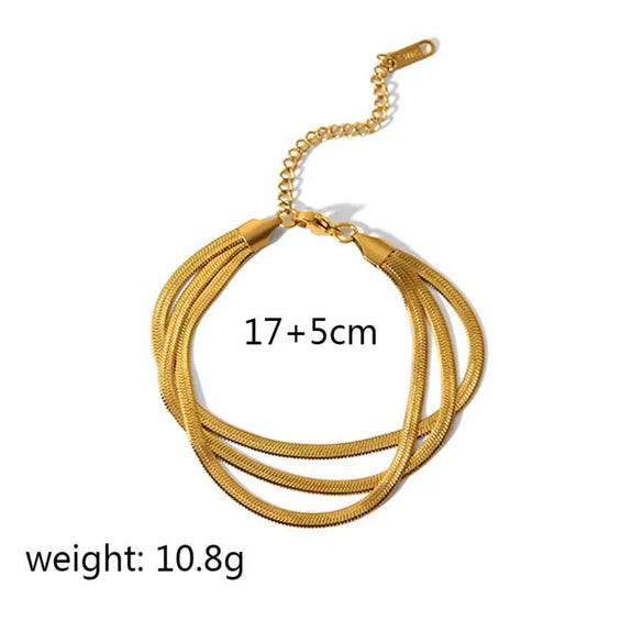 Stainless Steel And Titanium Steel Women's Nonfading Snake Bone Chain Necklace With Geometric Pattern And Electroplating Treatment