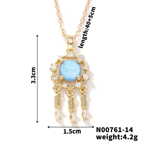 Stainless Steel And Zircon Minimalist Planet Pendant Unisex O Word Chain Necklace