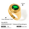 Stainless Steel And Zircon Opening Ring With Geometric Design And Electroplating For Women