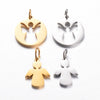 Stainless Steel Angel Cut Out Pendant Diy Necklace Bracelet Hanging Ring Accessories Electroplated