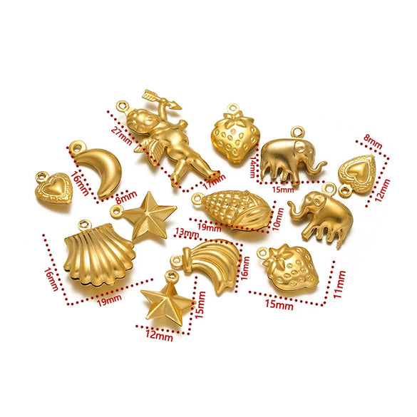 Stainless Steel Angel Heart Corn Hollow Pendant Accessories For Ladies Jewelry Diy
