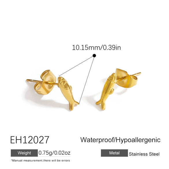 Stainless Steel Animal And Zodiac Shape Electroplated Earrings