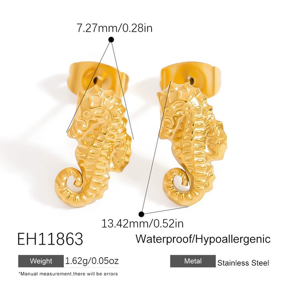 Stainless Steel Animal And Zodiac Shape Electroplated Earrings