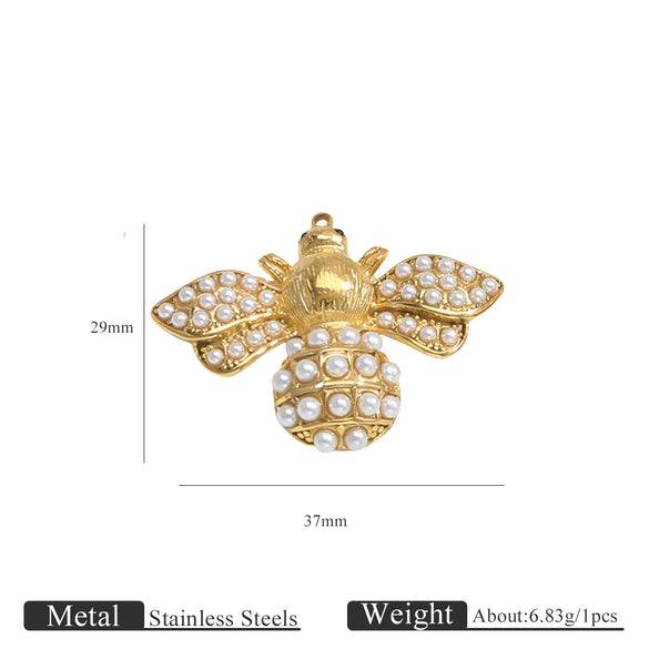 Stainless Steel Animal Bee Hummingbird Fish Dripping Oil Cartoon Style Diy Craft Supplies Pendant For Earrings Bracelet Necklace