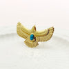 Stainless Steel Animal Eagle Open Ring With Flying Bird Wings Electroplated