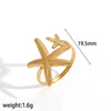Stainless Steel Animal Geometric Style Ring With Marine Elements Like Hippocampus Scallop Starfish And Electroplating