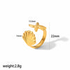 Stainless Steel Animal Geometric Style Ring With Marine Elements Like Hippocampus Scallop Starfish And Electroplating