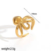 Stainless Steel Animal Geometric Style Ring With Marine Elements Like Hippocampus Scallop Starfish And Electroplating