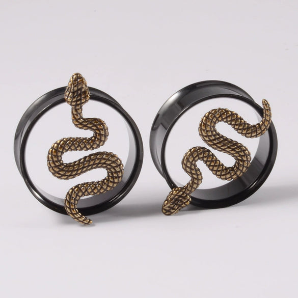 Stainless Steel Animal Shaped Electroplated Earrings Horn Bee Snake Skull